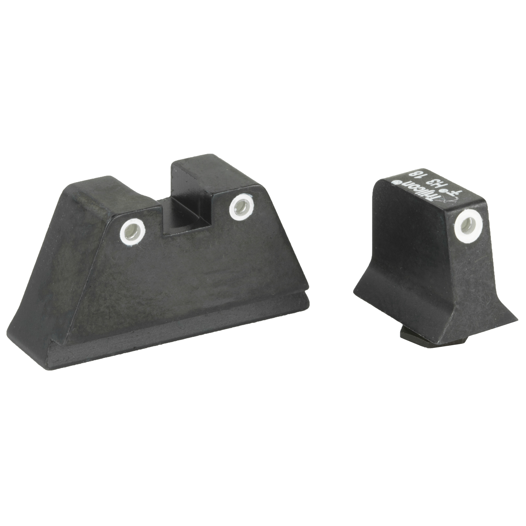 Trijicon 600649 Suppressor/Optic Height Sights Green/Tritium White Outline Front Sight-Green/Tritium White Outline Rear Sight Glock 17/17L/19 Standard Frame