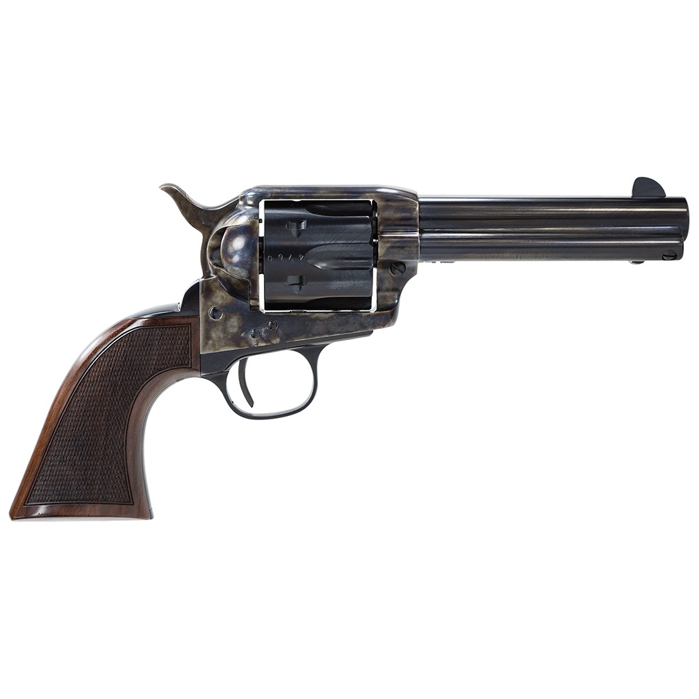 Taylors & Company 4107DE Smoke Wagon Deluxe 357 Mag 6rd 4.75” Blued Cylinder & Barrel Color Case Hardened Steel Frame Checkered Walnut Grip (Taylor Tuned)