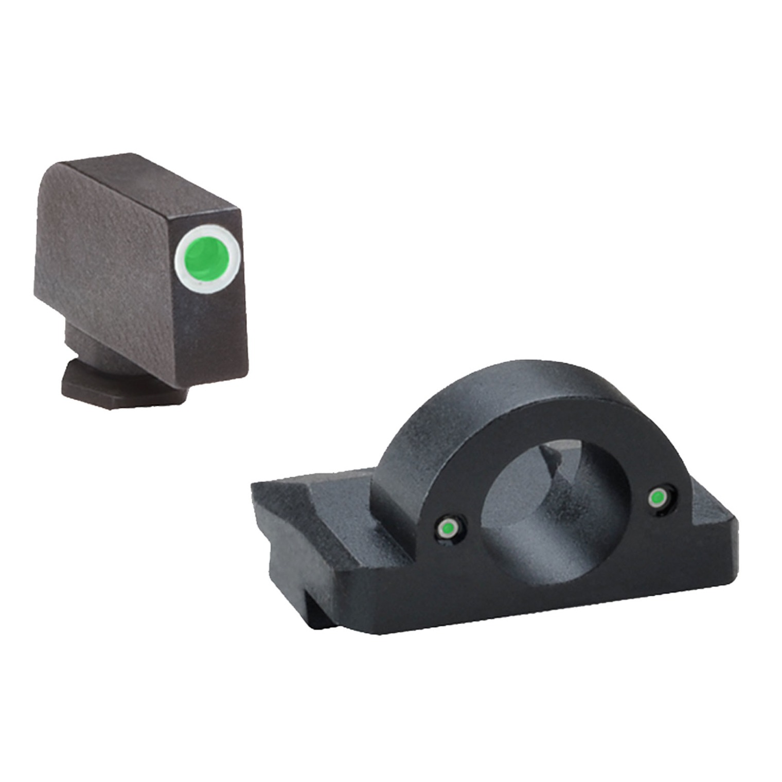 AmeriGlo GL125 Ghost Ring Sight Set for Glock Green Tritium White Outline Front Sight-Green Tritium Rear Sight