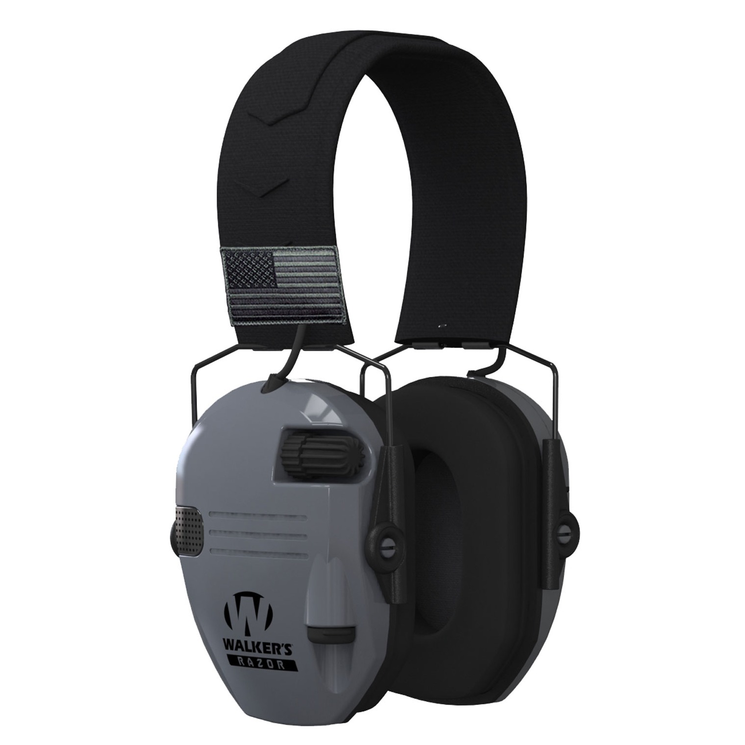 Walker’s GWPRSEMPATGY Razor Patriot 23 dB Over the Head Sports South Exclusive Black/Gray Polymer
