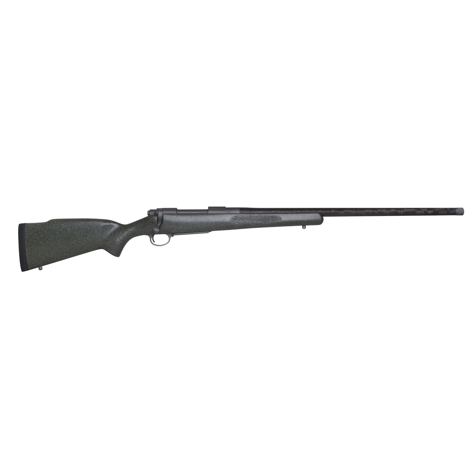 Nosler 47048 M48 Mountain Carbon 6mm Creedmoor 4+1 24” Carbon Fiber Wrapped Barrel, Tungsten Gray Cerakote Metal Finish, Granite Green Mountain Hunter Stock