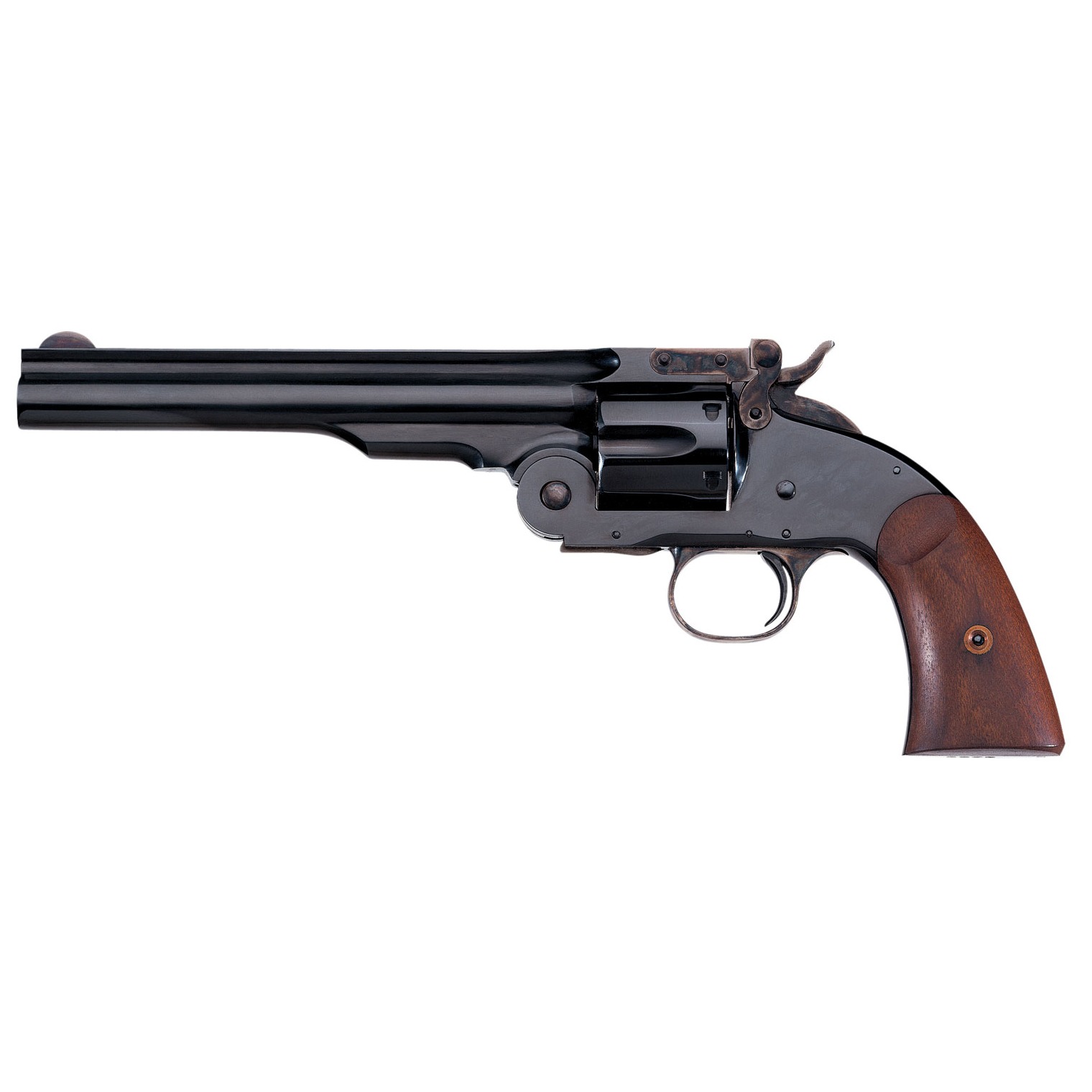 Taylors & Company 550677 Second Model Schofield 38 Special Caliber with 7” Barrel, 6rd Capacity Cylinder, Overall Blued Finish Steel & Walnut Grip