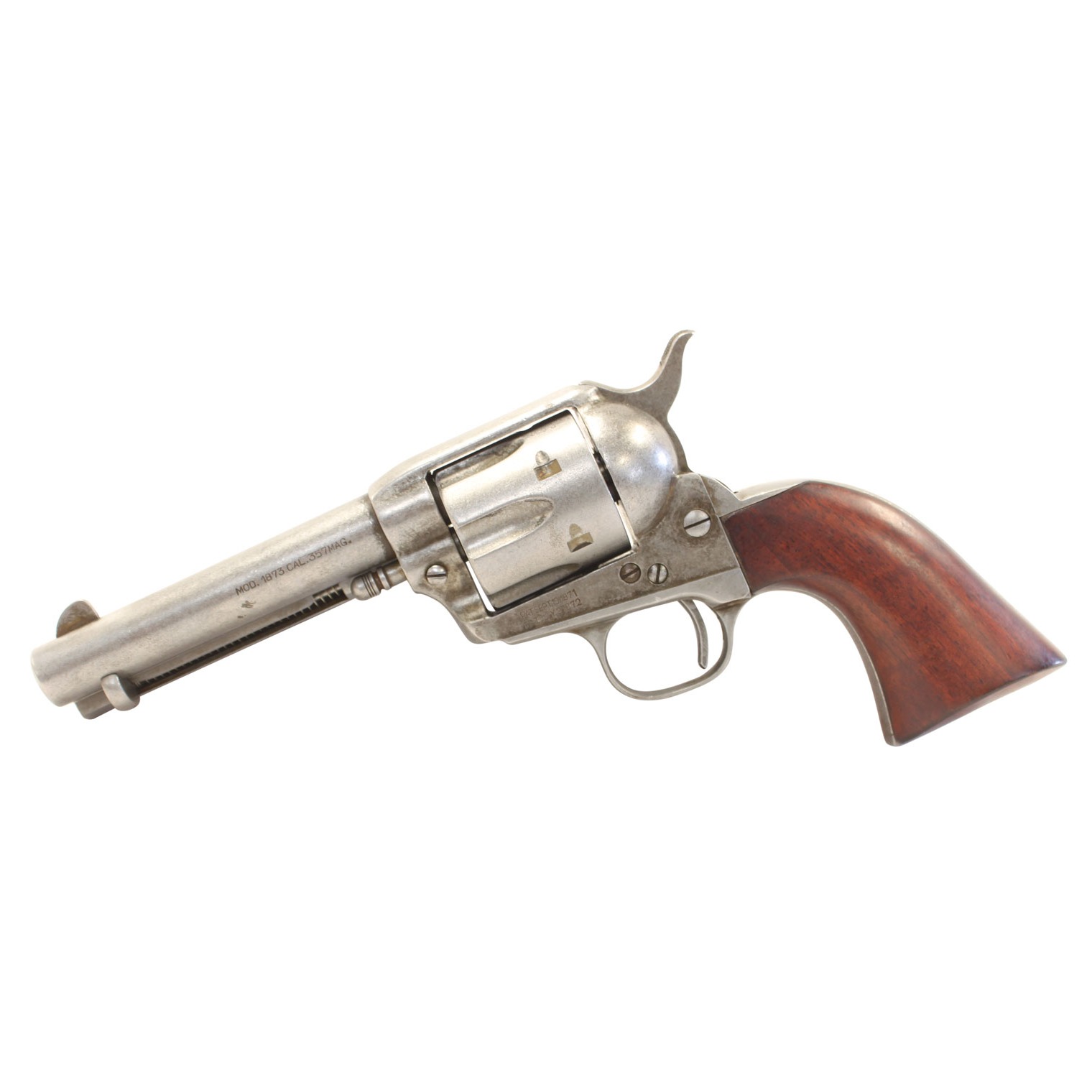 Taylors & Company 555136 1873 Cattleman 357 Mag Caliber with 4.75” Barrel, 6rd Capacity Cylinder, Overall Antique Finish Steel & Walnut Grip