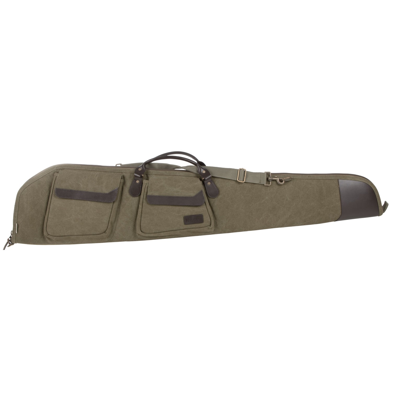Heritage Cases 54148 North Platte Rifle Case 48” Olive Cotton Canvas w/ Leather Trim & Brushed Tricot Lining