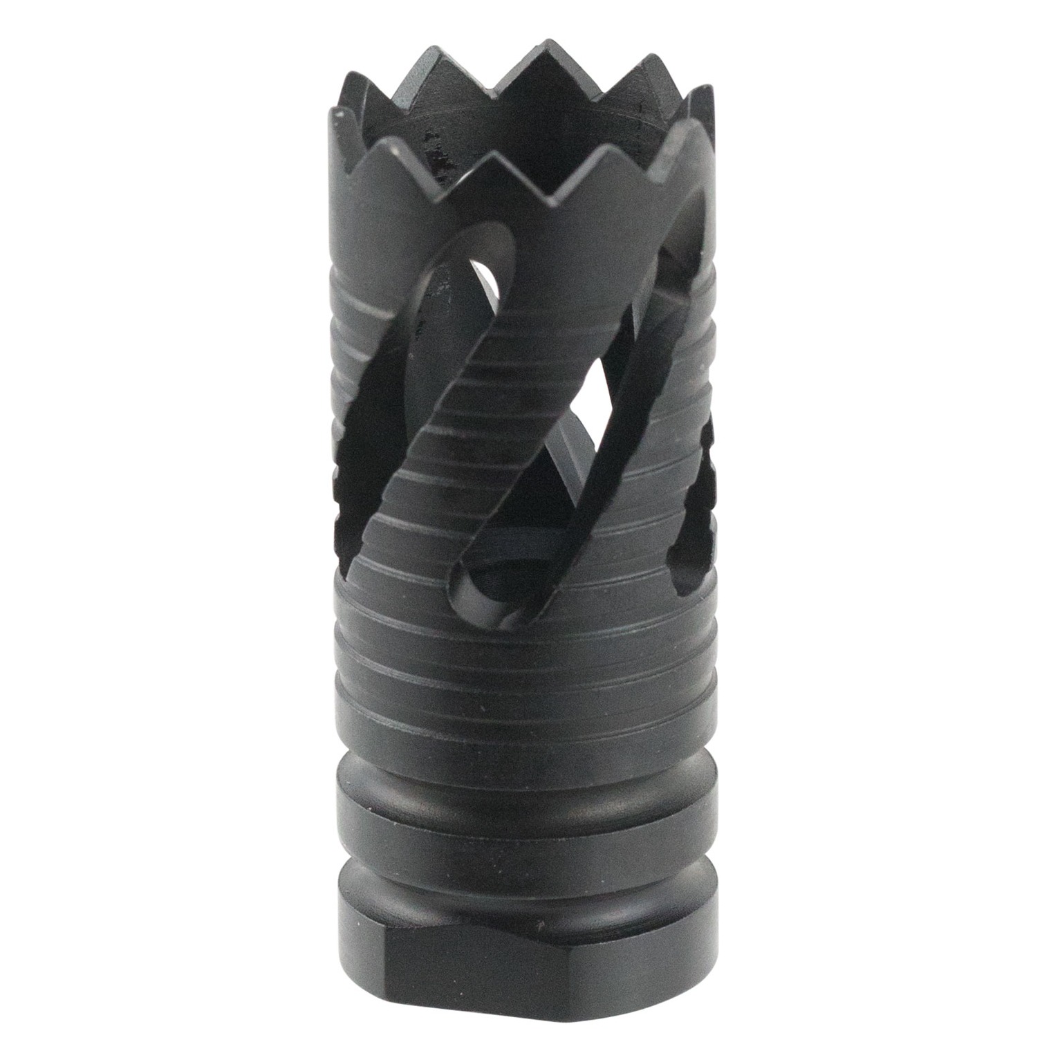 TacFire MZ10213B Thread Crown Muzzle Brake Black Oxide Steel with 5/8”-24 tpi Threads & 2.05” OAL for 308 Win AR-10