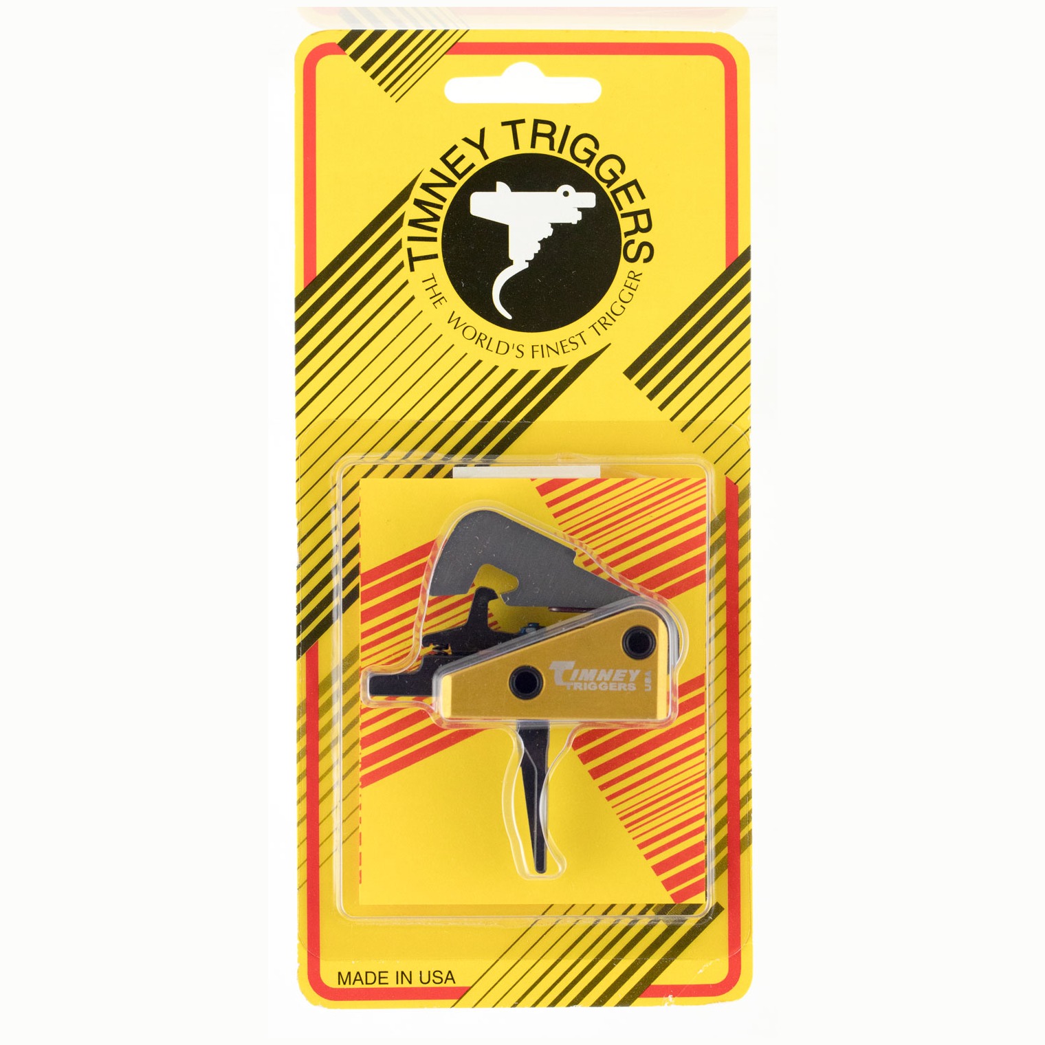 Timney Triggers 670ST Competition Trigger Single-Stage Straight Trigger with 4 lbs Draw Weight & Black/Gold Finish for AR-10