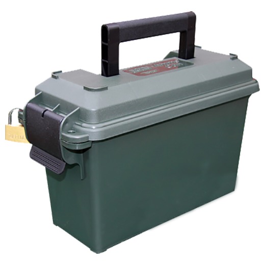 MTM Case-Gard AC30T11 Ammo Can Tall 30Cal Handgun Forest Green Polypropylene