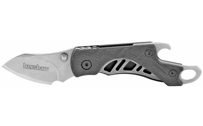 Kershaw 1025X Cinder 1.40” Folding Drop Point Plain Stonewashed 3Cr13MoV SS Blade Black Glass-Filled Nylon Handle Includes Key Ring
