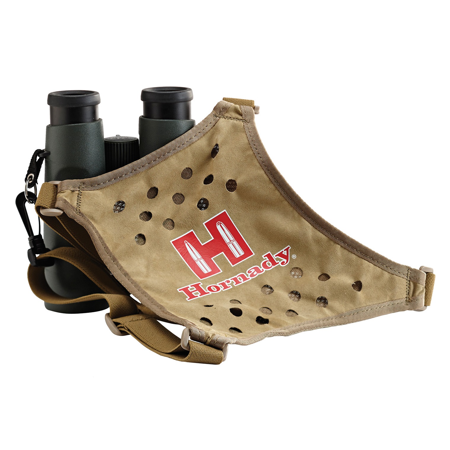 Hornady 99121 Binocular Harness Tan Red Logo Elastic Straps