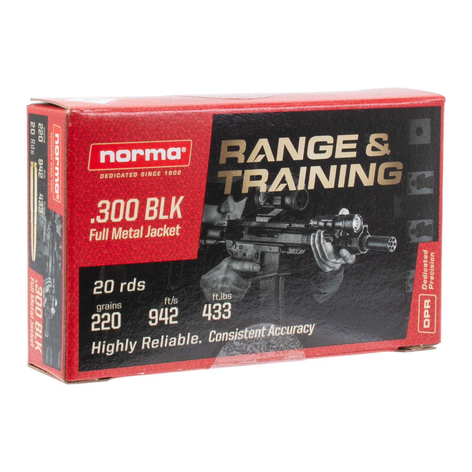 Norma Range & Training 300 Blackout 220gr. FMJ Ammunition, 20 Round Box