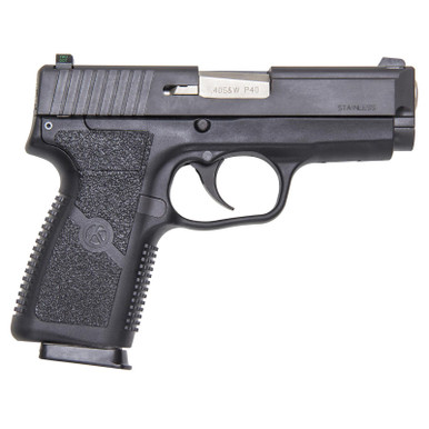 Kahr Arms KP4044NA P 40 S&W Caliber with 3.60" Barrel, 6+1 or 7+1 Capacity, Black Finish Frame, Serrated Matte Black Stainless Steel Slide, Textured Polymer Grip & TruGlo Night Sight