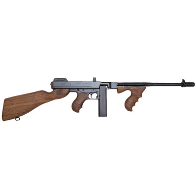 Thompson T114 1927A-1 Deluxe 45 ACP Caliber with 16.50" Barrel, 20+1 Capacity (Stick), Blued Metal Finish, American Walnut Stock Wood Grip Fixed Compensator Right Hand