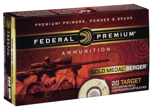 Federal Gold Medal 223 Rem 73gr Boat Tail Hollow Point, 20rd Box