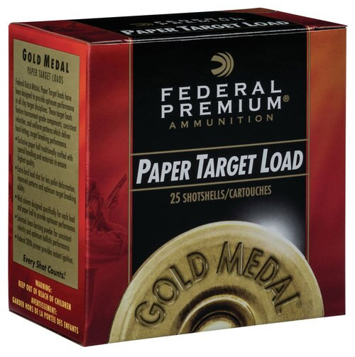 Federal Gold Medal Paper 12 Ga, 2.75", 1-1/8 oz, 7.5 Shot, 1145 FPS, 25rd Box