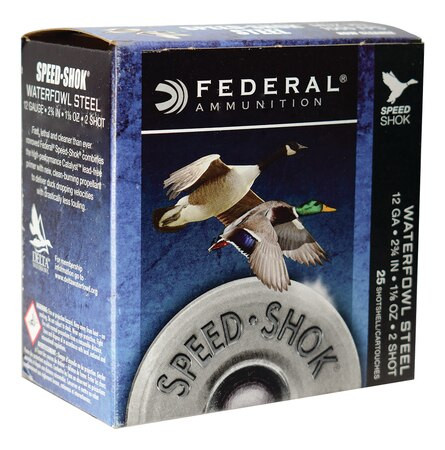 Federal Speed-Shok 12 Ga, 2.75", 1-1/8oz, 2 Shot, 25rd Box