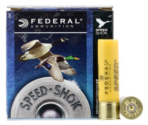 Federal Speed-Shok 20 Ga, 3", 7/8oz, Steel, 1500 FPS, 4 Shot, 25rd Box