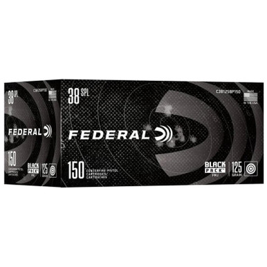 Federal Black Pack .38 Special Ammo 125 Grain Full Metal Jacket 150 Rounds