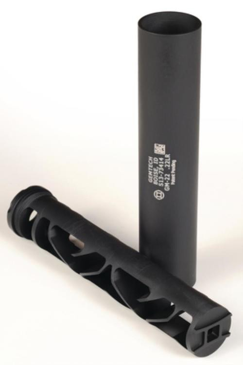 Gemtech GM-22 22 LR 5" 1" 1/2"x28 tpi Black Cerakote Aluminum