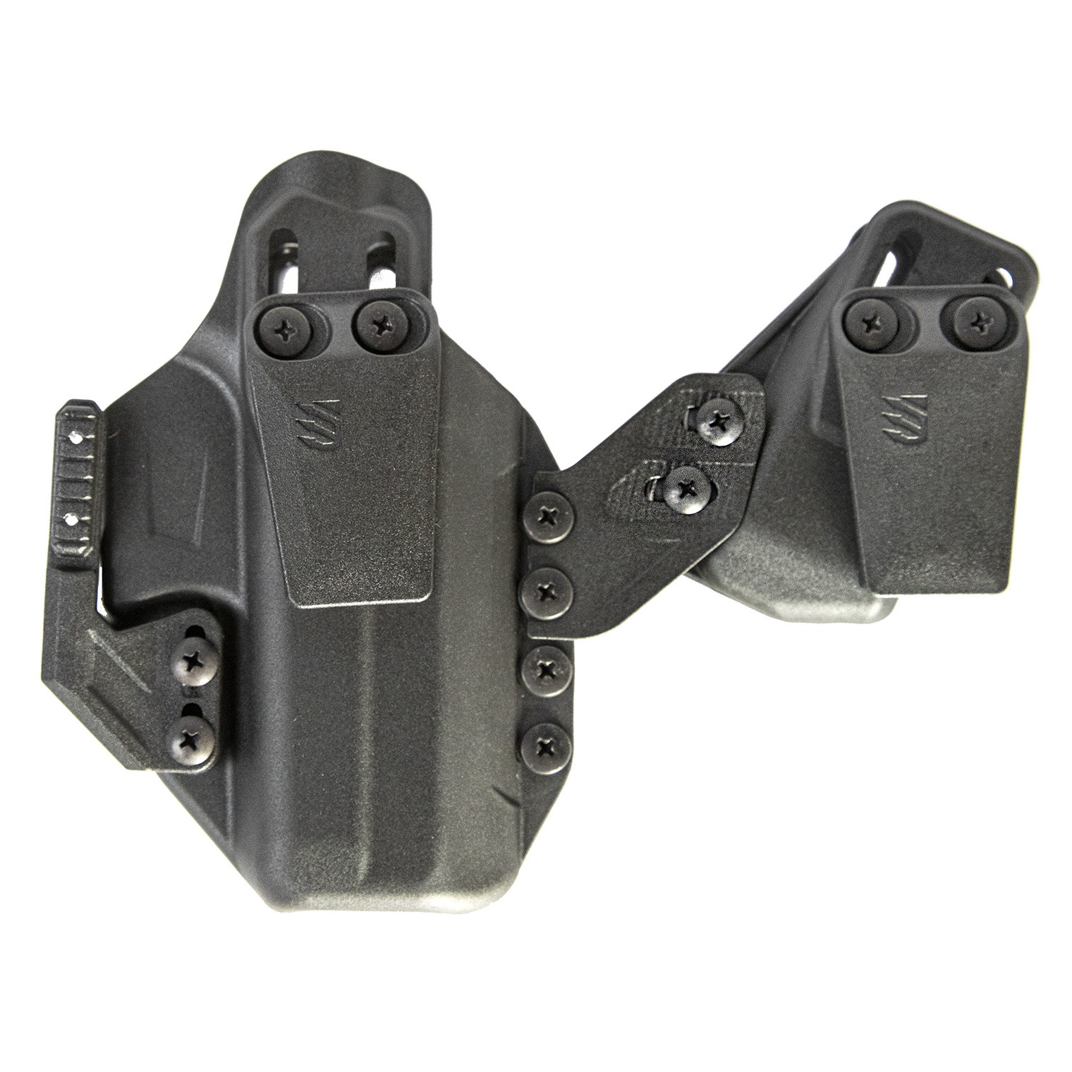 Blackhawk 416102BK Stache Premium Kit IWB Size 02 Black Polymer Belt Clip Compatible w/Glock 19/23/32/44/45 Includes Mag Carrier Ambidextrous