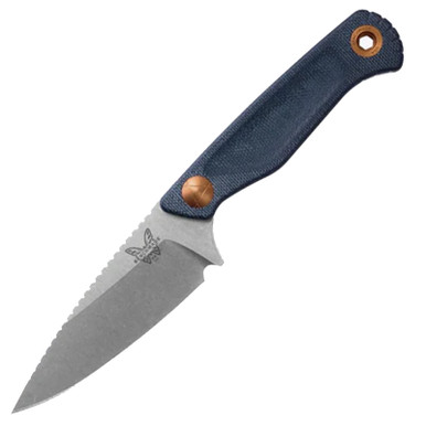 Benchmade Dacian Blue Denim Micarta 3.54" Fixed Spear-Point Blade