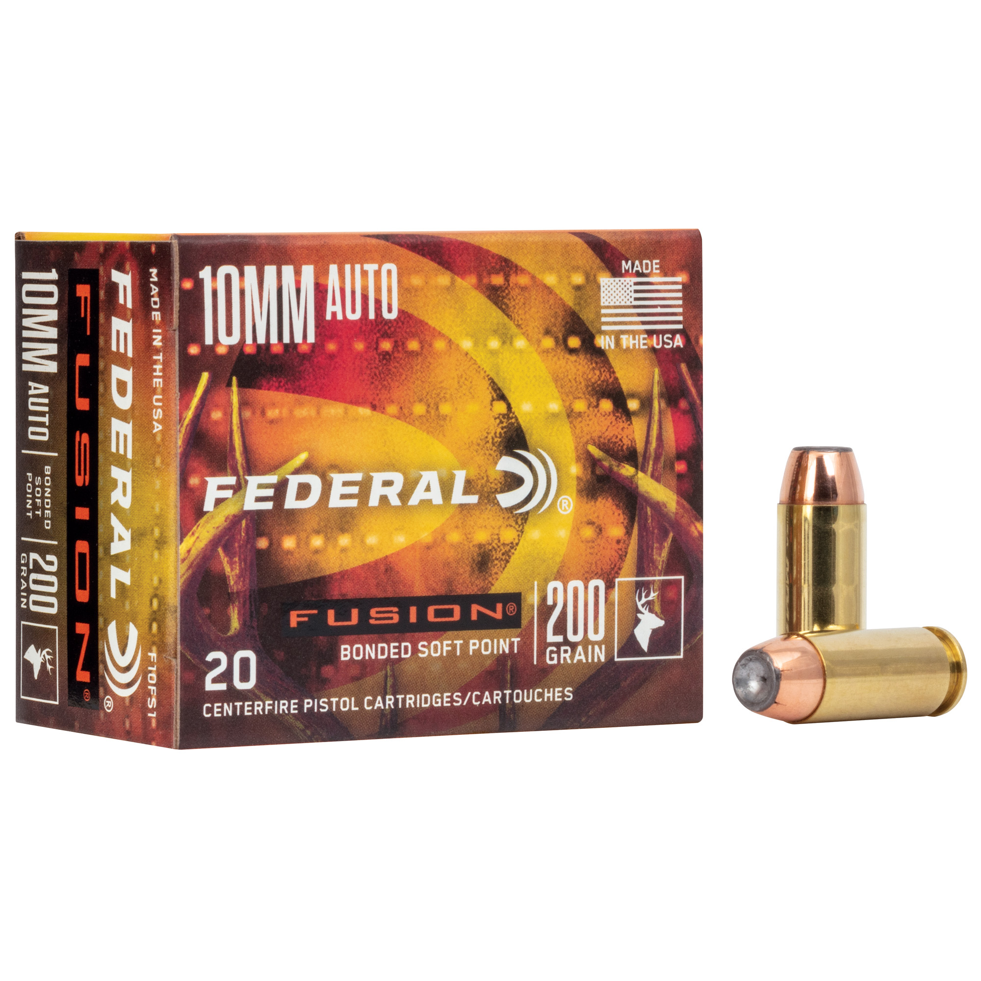 Federal F10FS1 Fusion Handgun 10mmAuto 200gr Fusion Soft Point 20 Per Box/10 Case