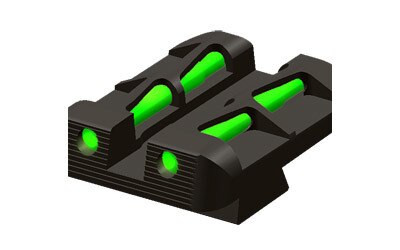 Hiviz LiteWave Rear Glock 10mm/45 ACP/45GAP Fiber Optic Green Steel Black