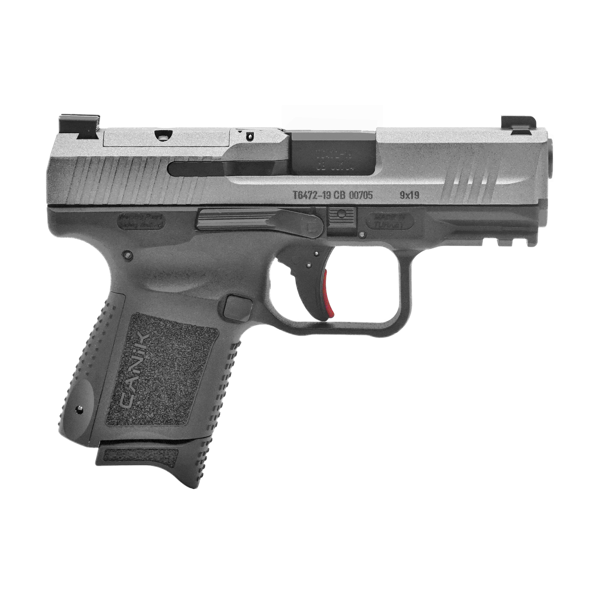 CANIK TP9 Elite Sub-Compact 9mm Luger 3.60” 15+1 12+1 Black Tungsten Gray Cerakote Steel Slide Black Interchangeable Backstrap Grip