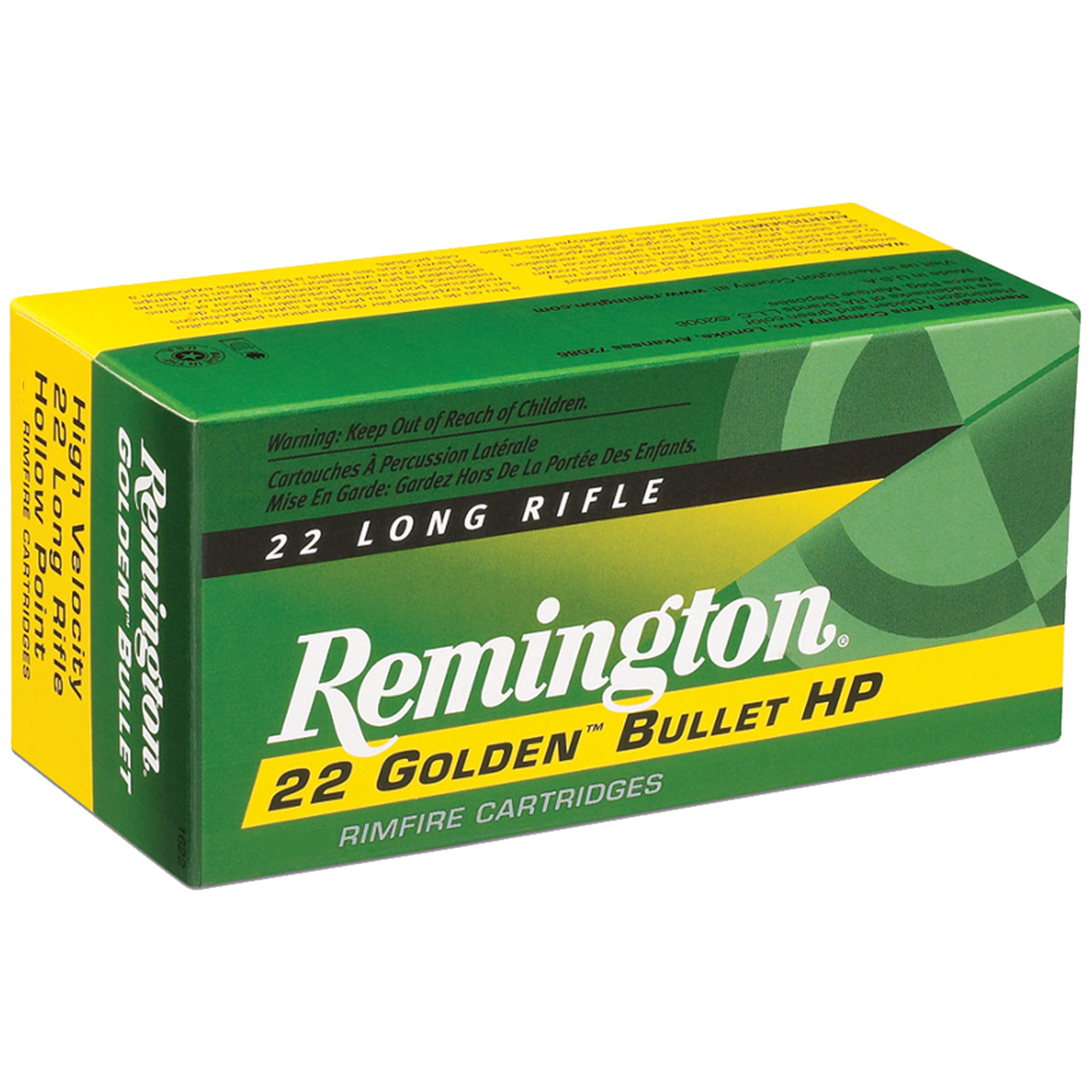 Remington Ammunition 21229 Golden Bullet Rimfire 22LR 36gr Plated Hollow Point 225 Per Box/10 Case