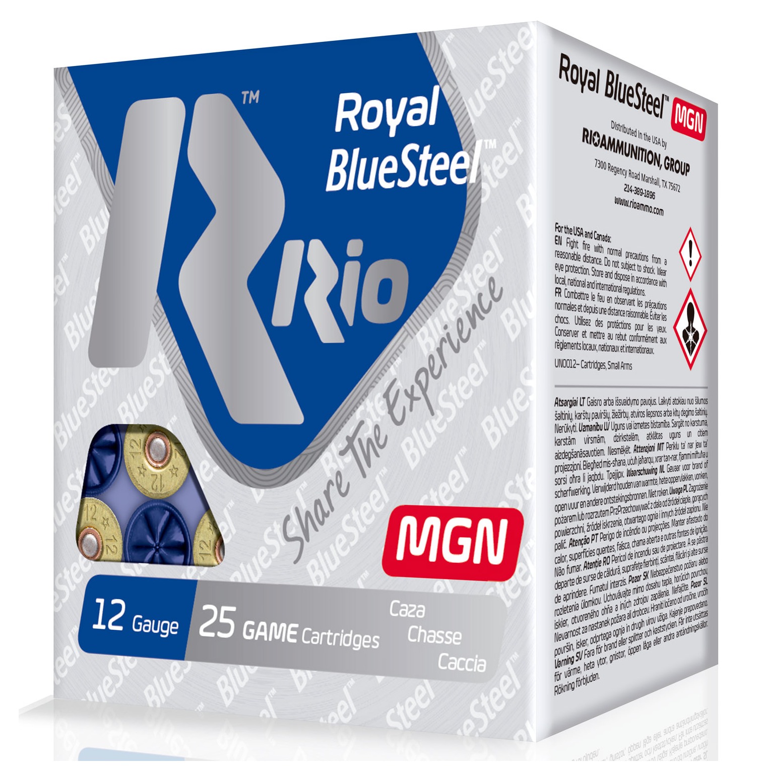 Rio Ammunition RBSM362 Royal BlueSteel Magnum 12Gauge 3” 1 1/4oz 2Shot 25 Per Box/10 Case