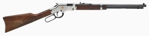 Henry American Beauty 22LR20" Barrel Blue Finish American Walnut Stock Silver Engraved, Copper Rose
