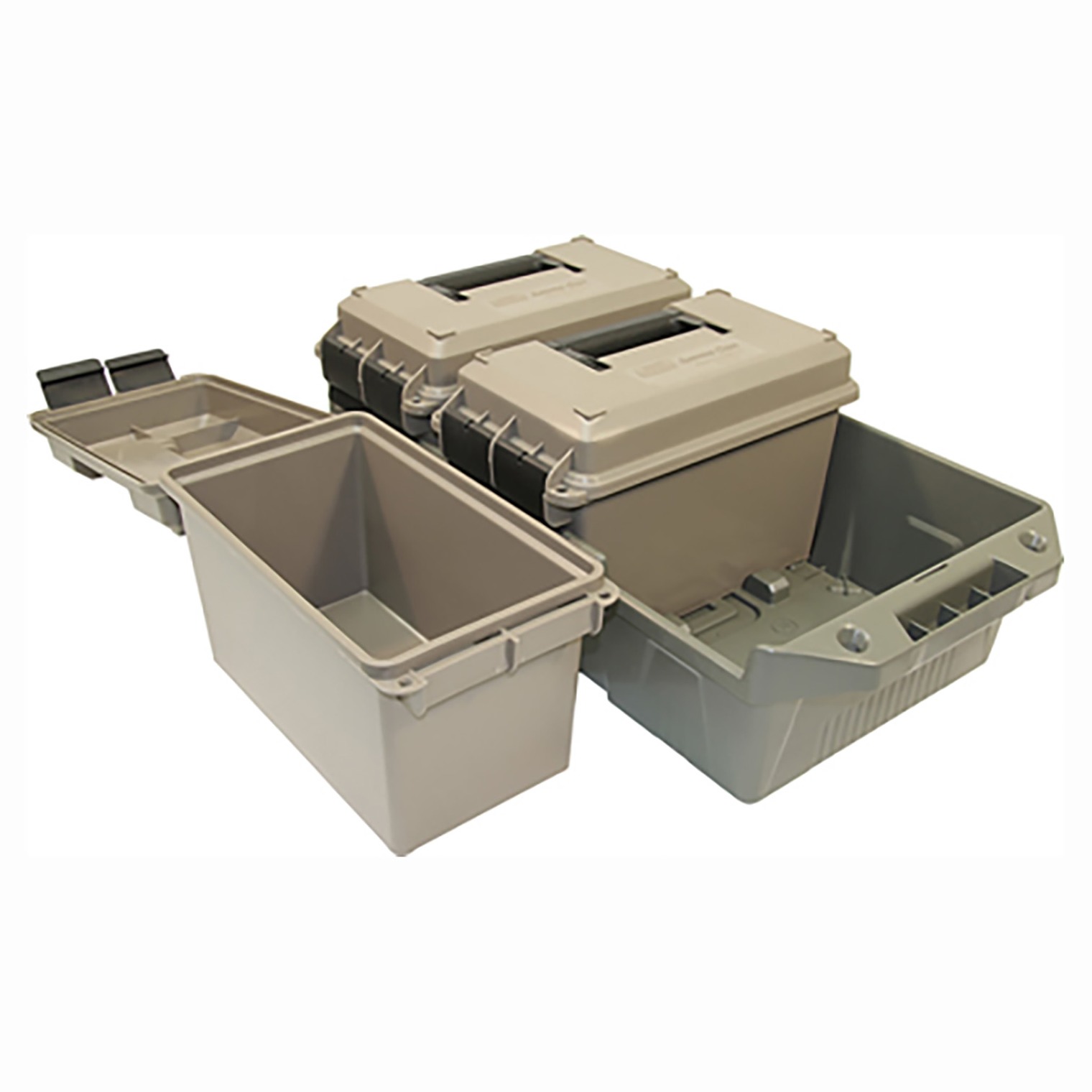 MTM Case-Gard AC3C 3-Can Ammo Crate 50Cal Dark Earth/Army Green Polypropylene
