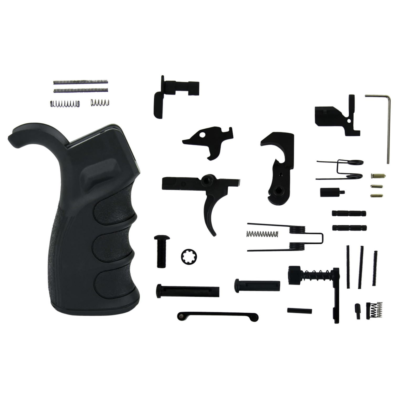 TacFire LPK02USAB Lower Parts Kit AR-15 Black PGAR-B Grip Black