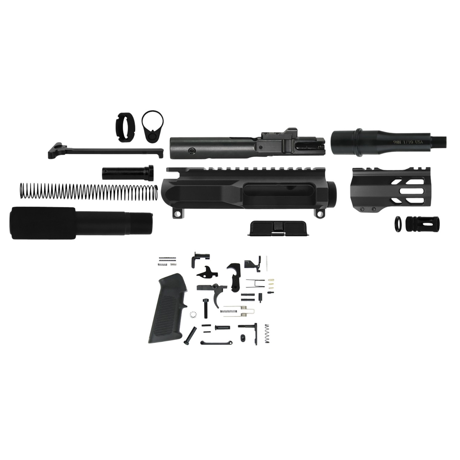 TacFire AR Build Kit 9mm Luger 4.50” Barrel Black for AR Platform