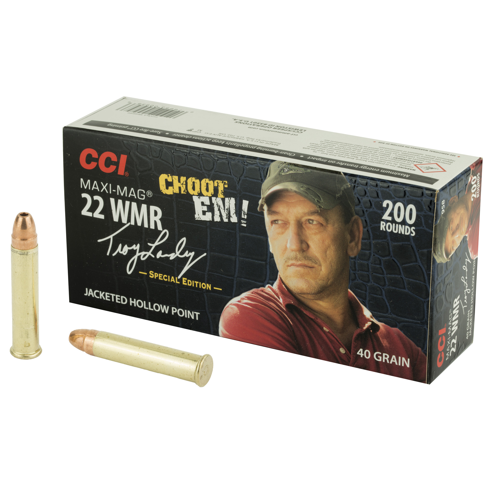 CCI 958 Maxi-Mag Varmint 22WMR 40gr Jacketed Hollow Point 200 Per Box/10 Case