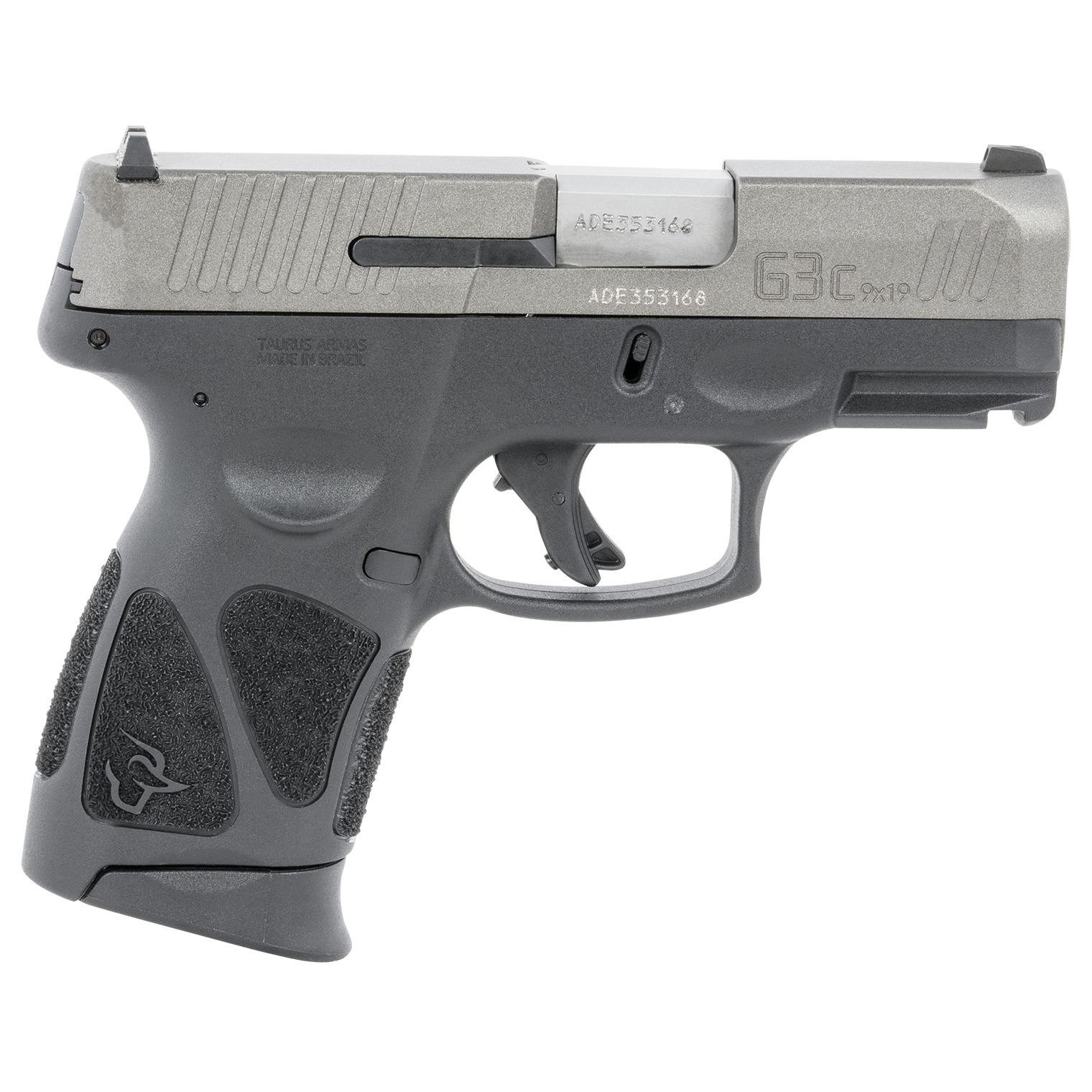 Taurus 1-G3C93C G3c 9mm Luger Caliber with 3.20” Barrel, 12+1 Capacity, Black Finish Picatinny Rail Frame, Serrated Tungsten Gray Cerakote Steel Slide & Polymer Grip Includes 3 Mags