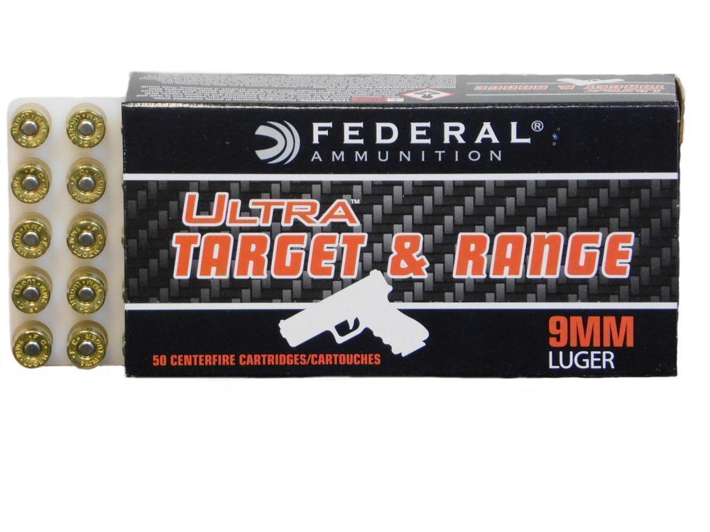 Federal Ultra Target and Range 9mm 115gr FMJ 50rd Box #UTR9115