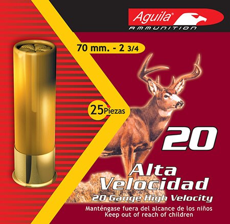 Aguila Field High Velocity 20 Ga, 2.75", 2-3/4oz, 2 Buck, 25rd Box