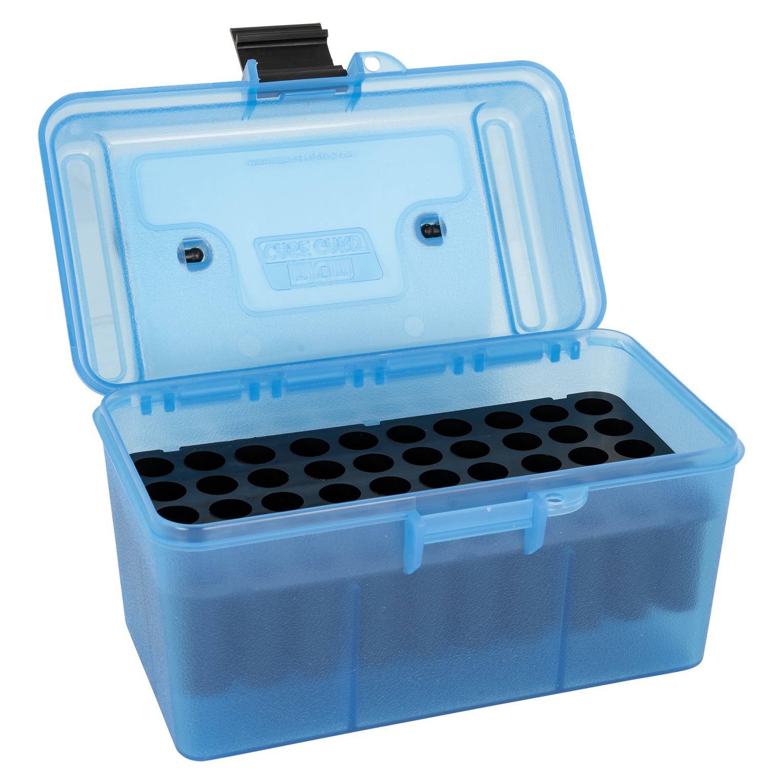 MTM Case-Gard H50RM24 Deluxe Ammo Box Rifle Clear Blue Polypropylene 50rd