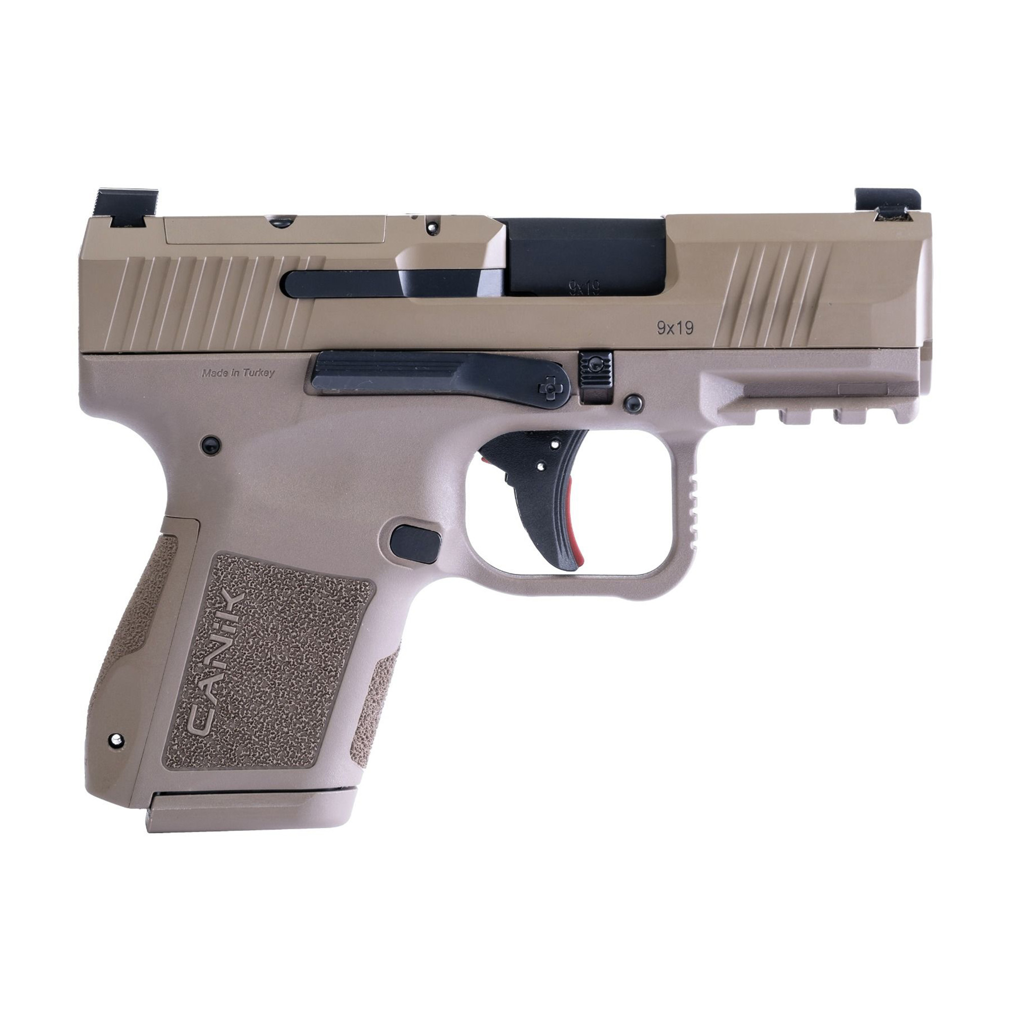 Canik HG7620DN Mete MC9 9mm Luger 12+1/15+1 3.18” Black Steel Barrel, Flat Dark Earth Cerakote Optic Ready/Serrated Slide, FDE Polymer Frame w/Picatinny Rail, Textured Flat Dark Earth Polymer Grips