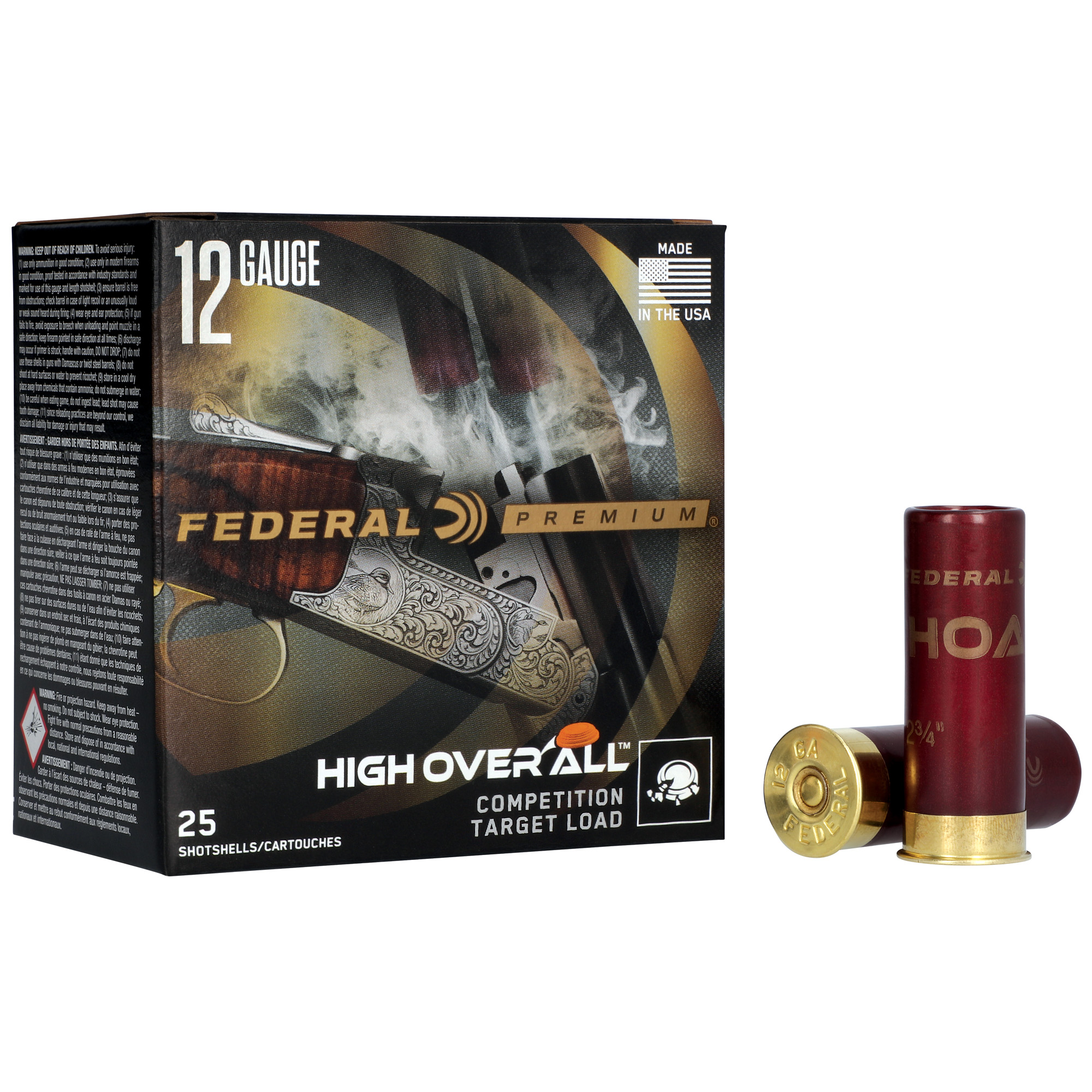 Federal HOA1224H75 Premium High Over All 12 Gauge 2.75” 24 gram 1335 fps 7.5 Shot 25 Bx/10 Cs