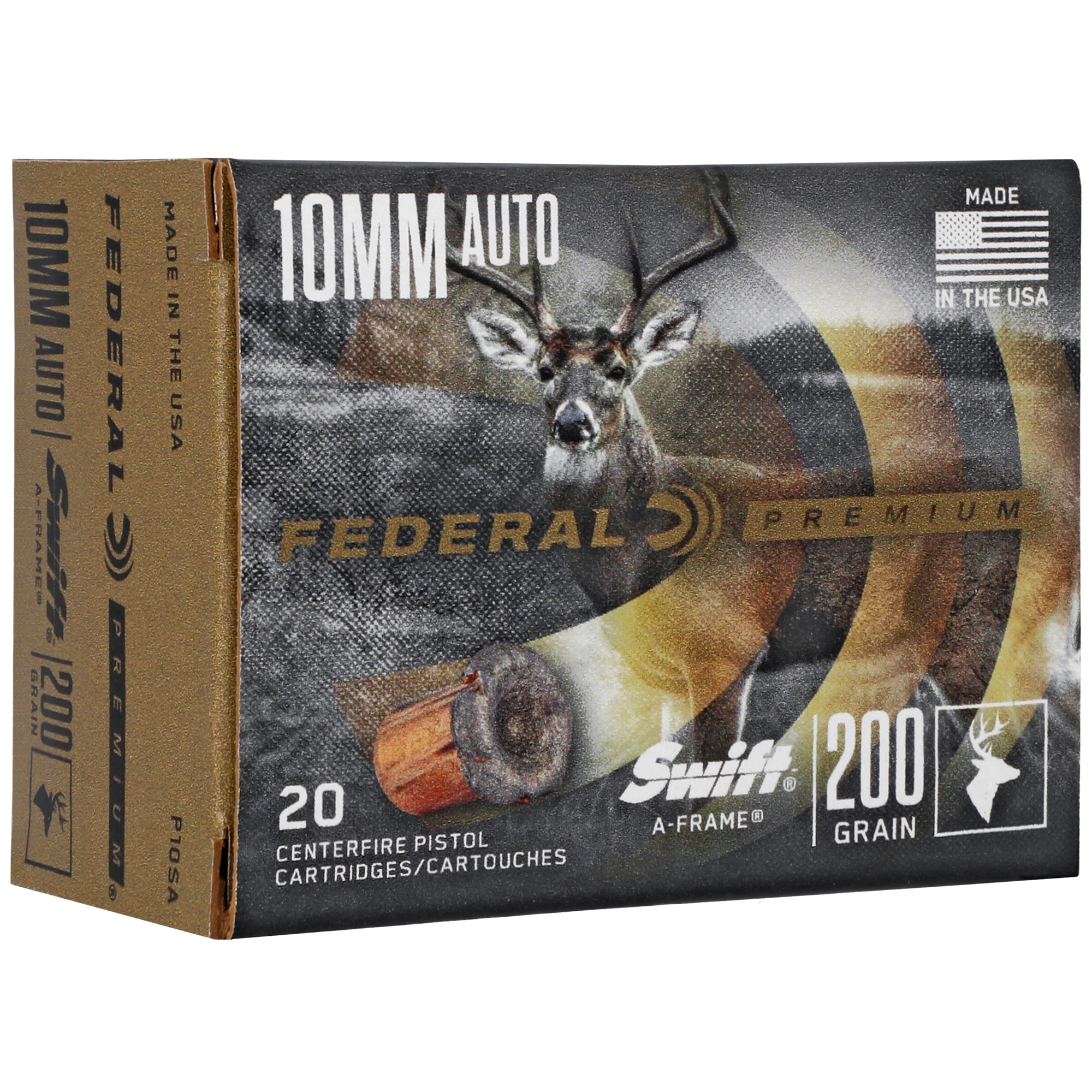 Federal P10SA Premium 10mmAuto 200gr Swift A Frame 20 Per Box/10 Case