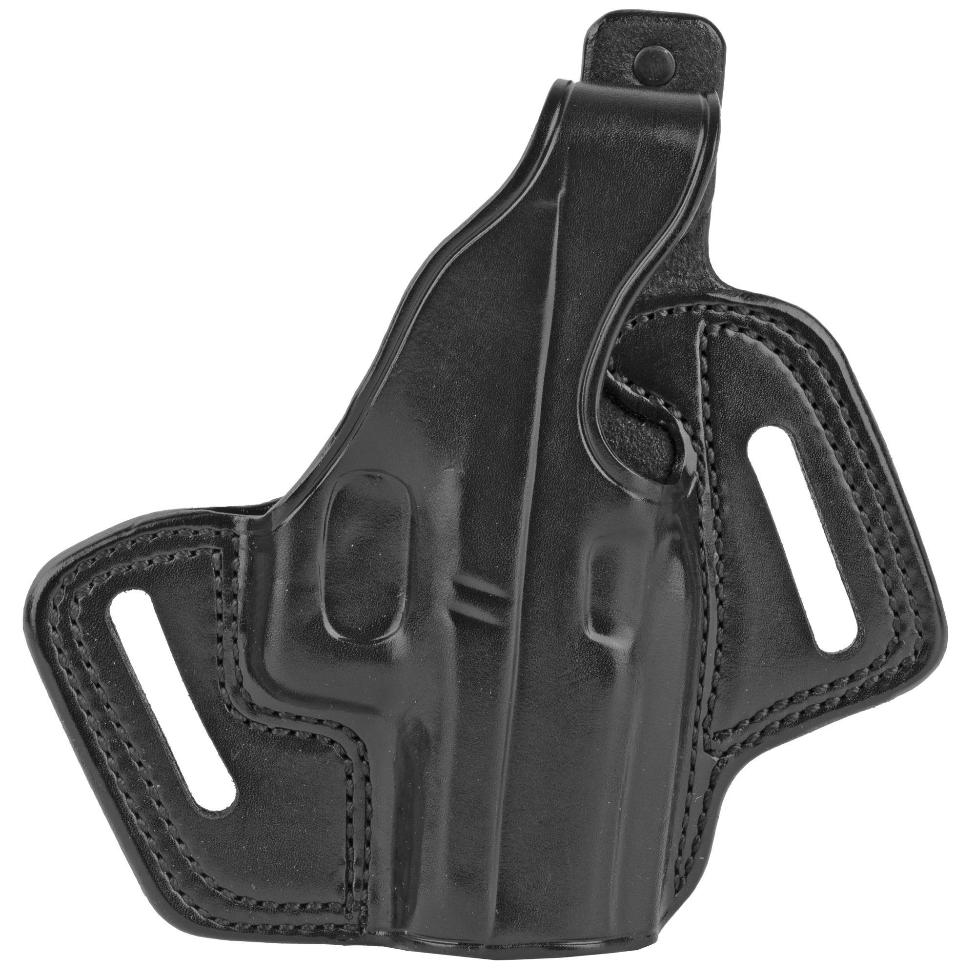 Galco FL800RB Fletch OWB Black Leather Belt Slide Compatible w/Glock 43/43X, Springfield Hellcat Belt Up to 1.75” Wide Right Hand