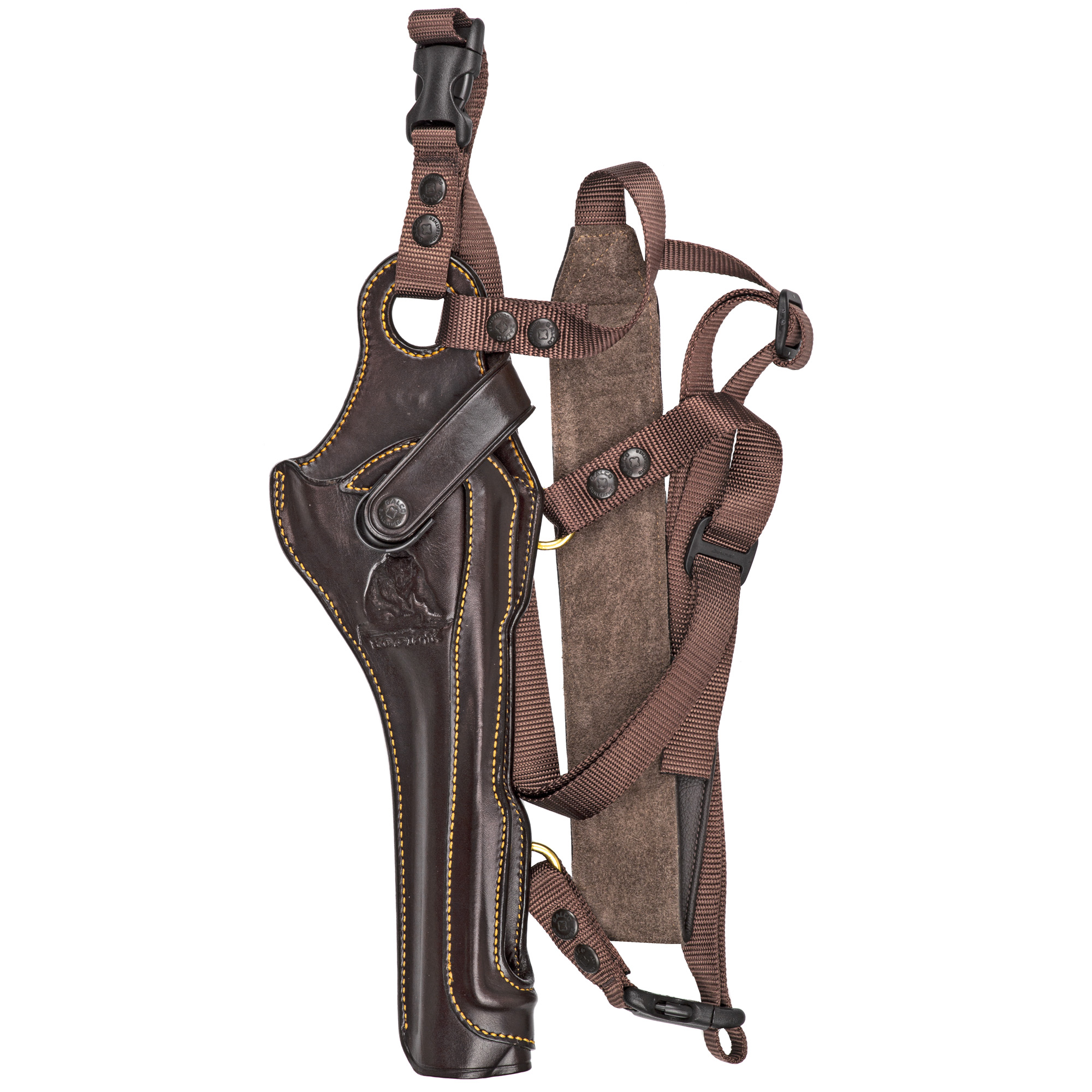 Galco KH172H Kodiak Hunter Chest Holster Havana Brown Leather Shoulder/Torso Strap Fits S&W X Frame 8.375” Right Hand