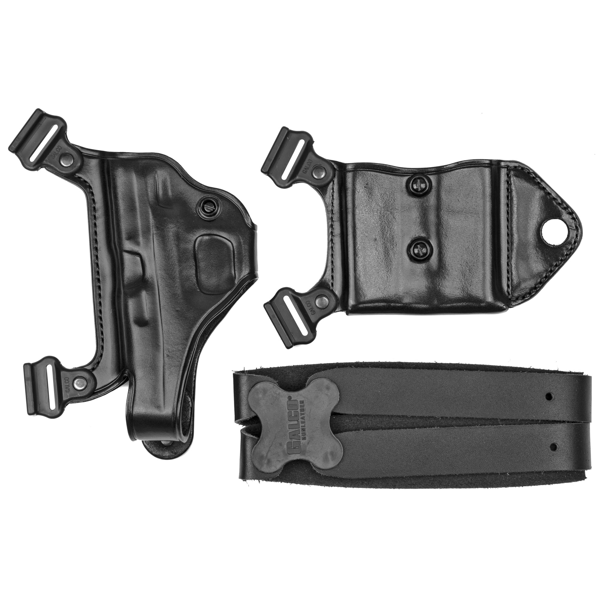 Galco MCII652B Miami Classic II Shoulder System Size Fits Chest Up To 56” Black Leather Harness Compatible w/S&W M&P Shield/Glock 43/43X Right Hand