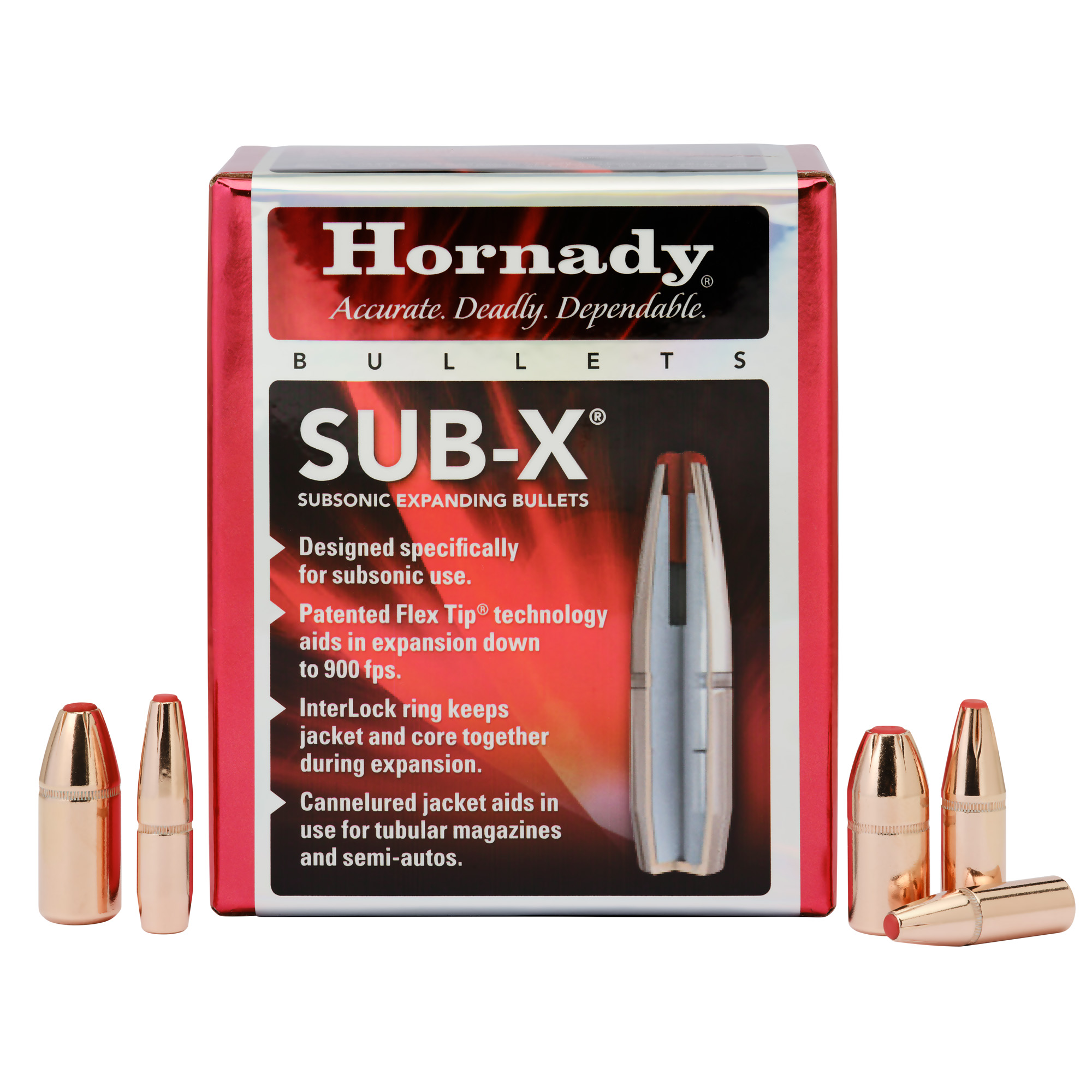 Hornady 45031 Sub-X 45 Cal 395 gr Subsonic eXpanding 50 Per Box/ 15 Case
