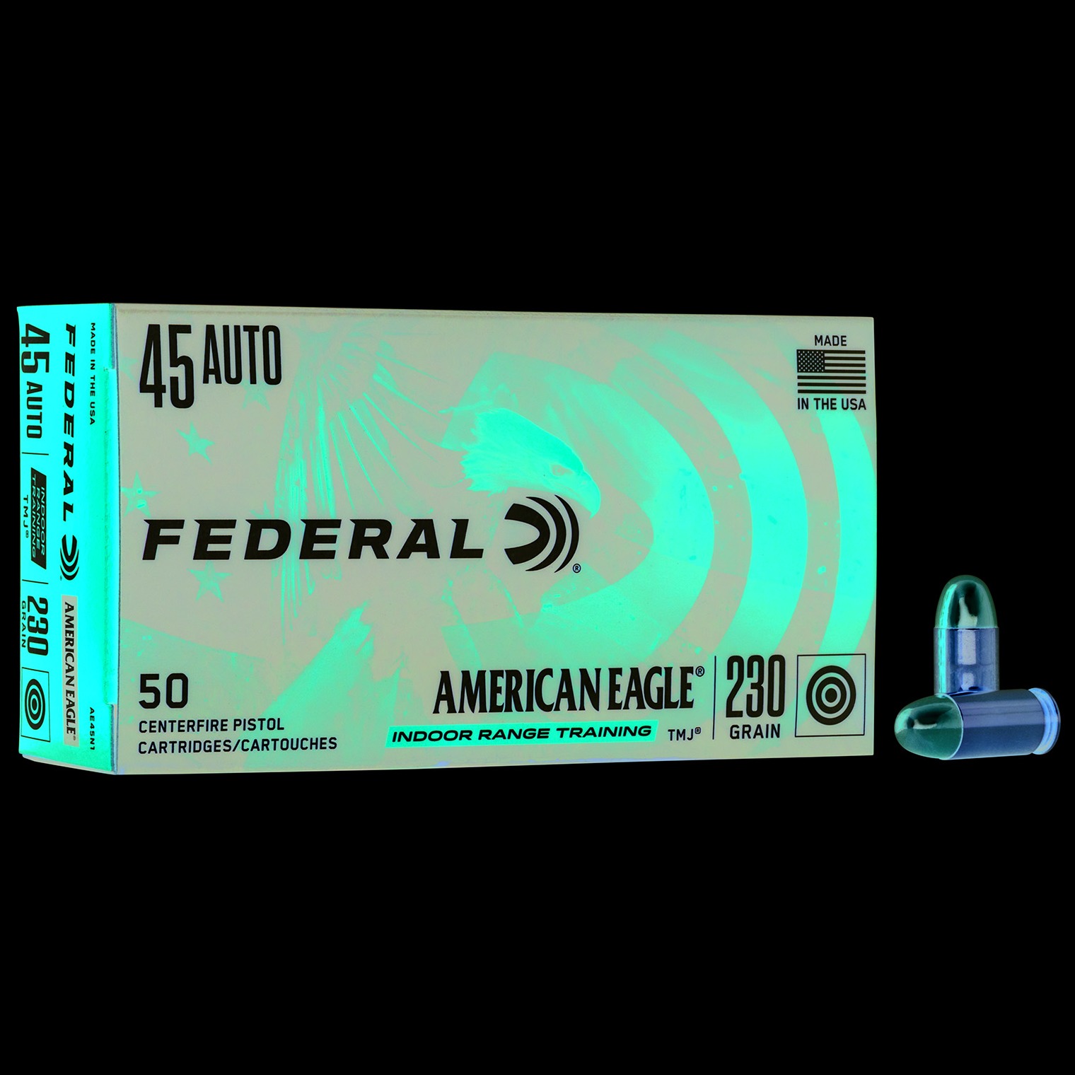Federal AE45N1 American Eagle IRT 45ACP 230gr Total Metal Jacket 50 Per Box/20 Case