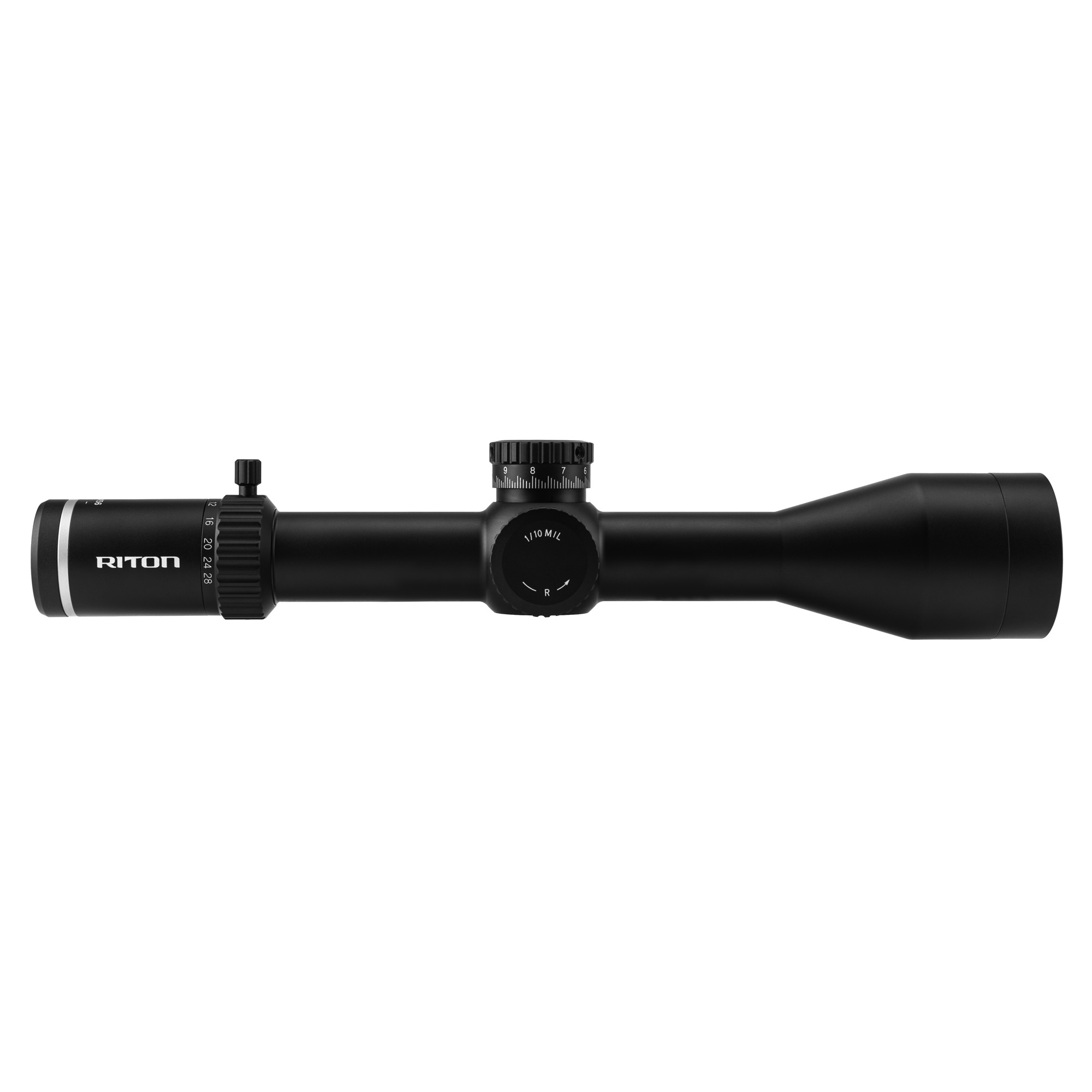 Riton Optics 5C428LFI 5 Conquer Black Hardcoat Anodized 4-28x 56mm 34mm Tube Illuminated Red TPSR Reticle Features Throw Lever