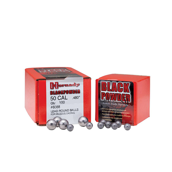 HORNADY .350 .36 CALIBER ROUND BALL 100CT 40BX/CS
