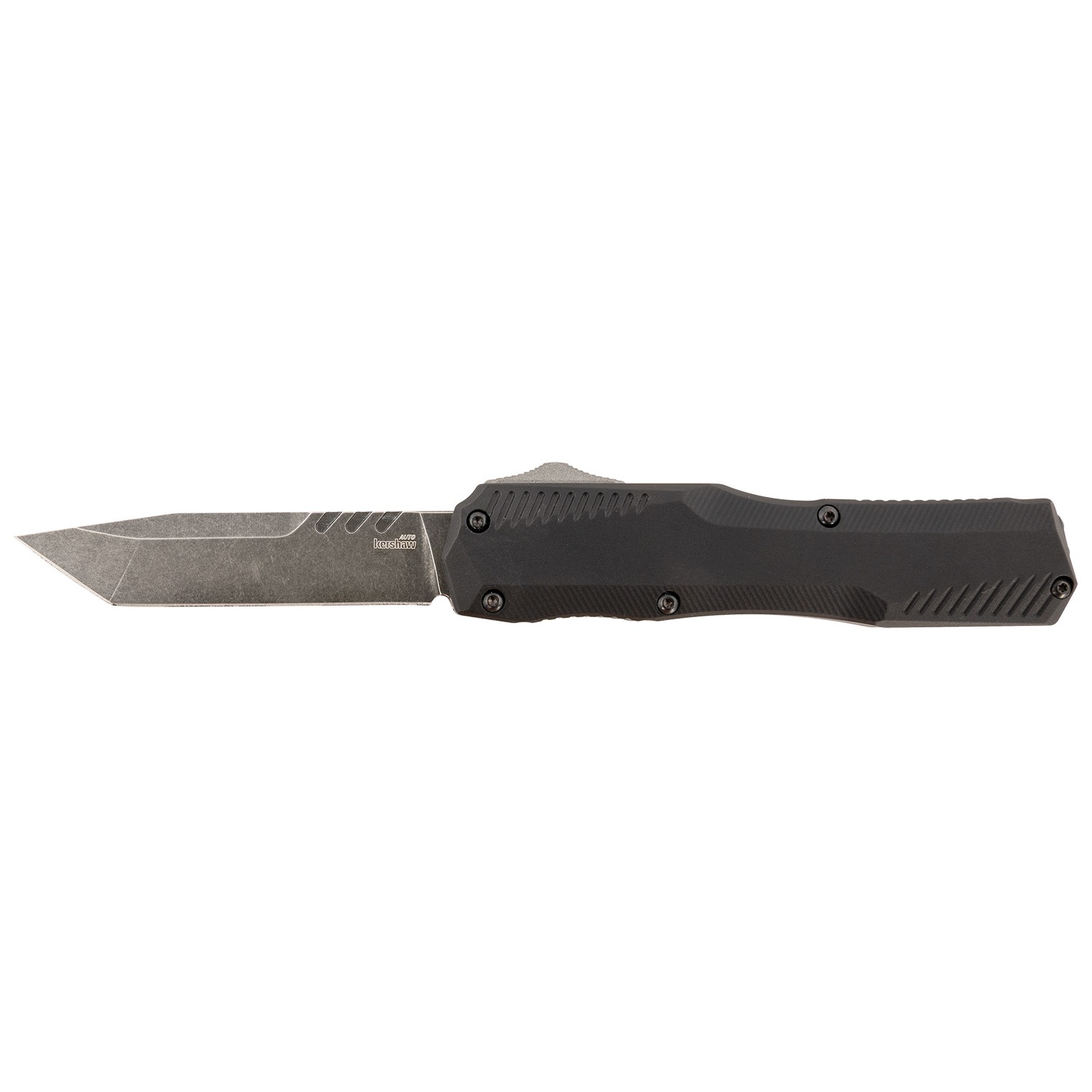 Kershaw 9000T Livewire Automatic 3.30” OTF Tanto Plain Black DLC CPM MagnaCut Steel Blade, Black Anodized Aluminum Handle, Includes Pocket Clip