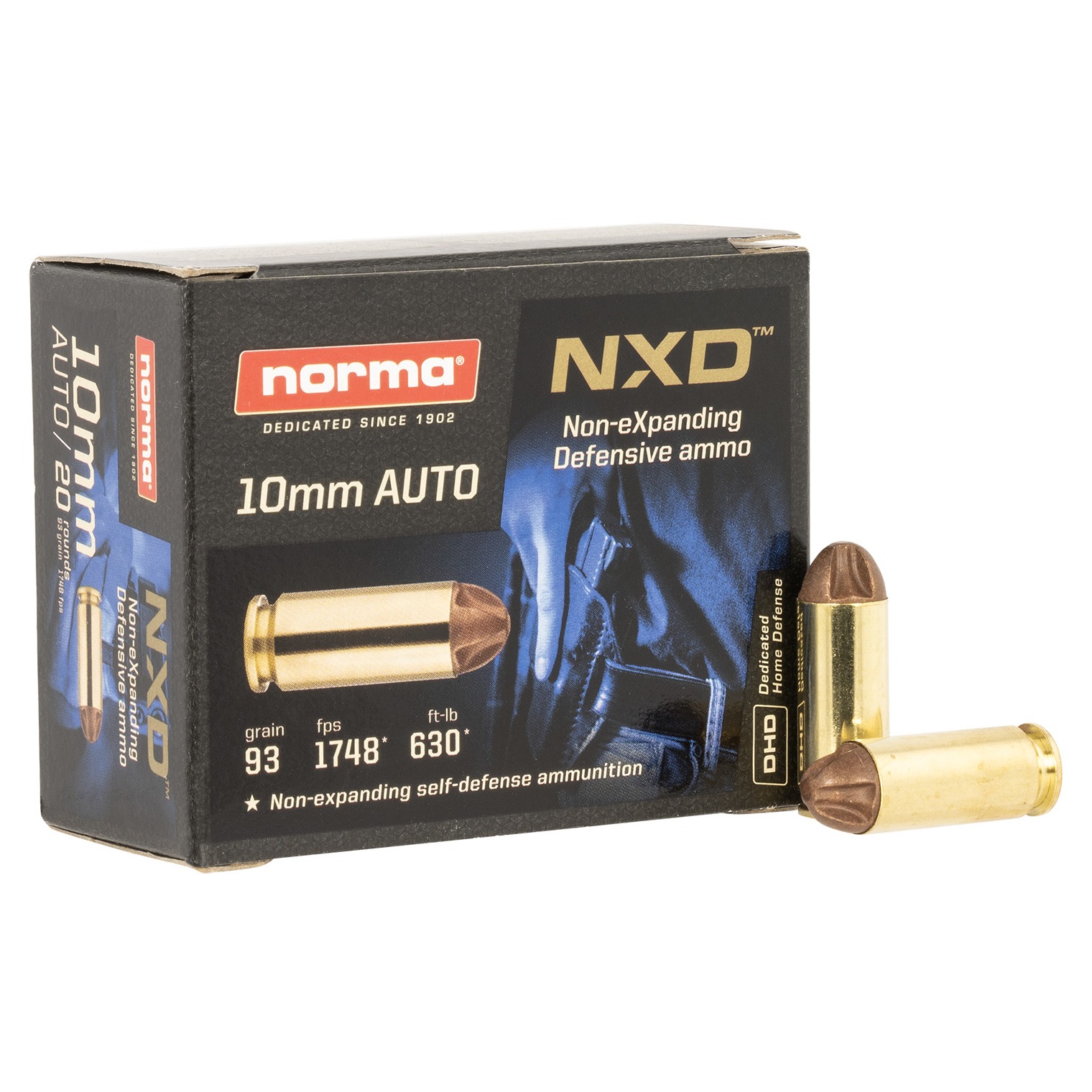 Norma Ammunition 611340020 Self Defense NXD 10mmAuto 93gr 20 Per Box/10 Case